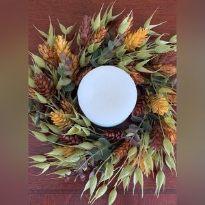 HAND CRAFTED Fall Candle Ring, Mini Wreath
